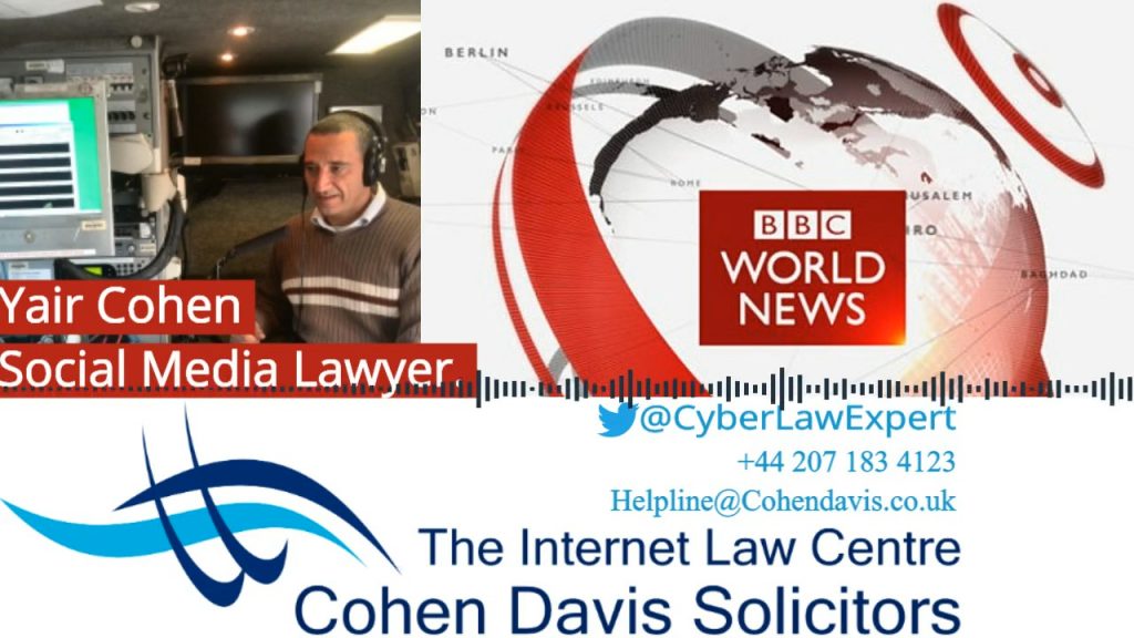 Yair Cohen legal expert on social media and internet law radio interview with BBC