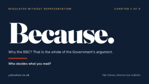 Regulated Without Representation, chapter 5: Who decides what you read?