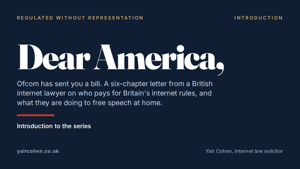 Dear America, Ofcom has sent you a bill